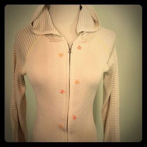 Cousin Johnny Ivory Silk Blend Hoodie Sz XS